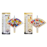 Bougie d'anniversaire en forme d'éventail, fournitures de bougies d'anniversaire, décoration de gâteau d'anniversaire, bougies amusantes pour la décoration du thème d'anniversaire
