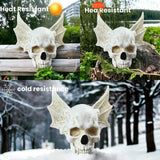 ‌Halloween Bat Skull Decor Spooky Gothic Home Decoration Unique Resin Handmade Craft Creepy Party Supplies Scary Shelf Display
