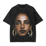 Retro Sades Singer Washed T Shirts Streetwear Hip Hop Novelty T-Shirt Tees Tops Men Women Cotton Harajuku Summer - Lootquake