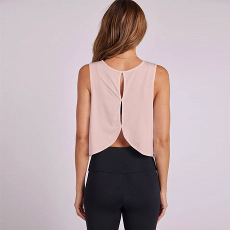 Women'S Solid Color Top Women'S Sports Suspender Top Women'S Fashion Hollow Back Sports Running Fitness Casual Hundred Yoga Top - Lootquake