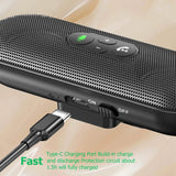 Altavoz Bluetooth 5.4, kit manos libres para coche, clip para visera, receptor de audio inalámbrico, altavoz, reproductor de música a todo volumen, micrófono dual