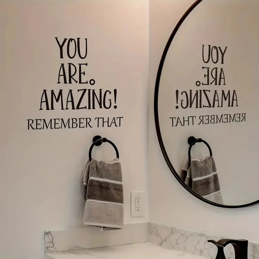 1 pieza de texto significativo: "Eres increíble, recuerda eso", pegatina de vinilo impermeable, papel tapiz, decoración del hogar para habitaciones de niños, decoración del hogar