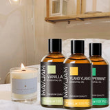 MAYJAM 1PCS 30ML Huile Essentielle d'Aromathérapie Lavande Vanille Jasmin Eucalyptus Menthe Poivrée Huile Aromatique pour Diffuseur Bougie Savon