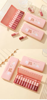 10-Piece Set with Fine Glitter Lip Gloss, Easy-To-Color Lip Glaze, Lipstick, Non-Stick Cup, Non-Fading Lip Gloss, Moisturizing Glitter Lip Gloss, Glass Lip Glitter, Pearlescent Glitter Lip Gloss, Lip Glaze Set