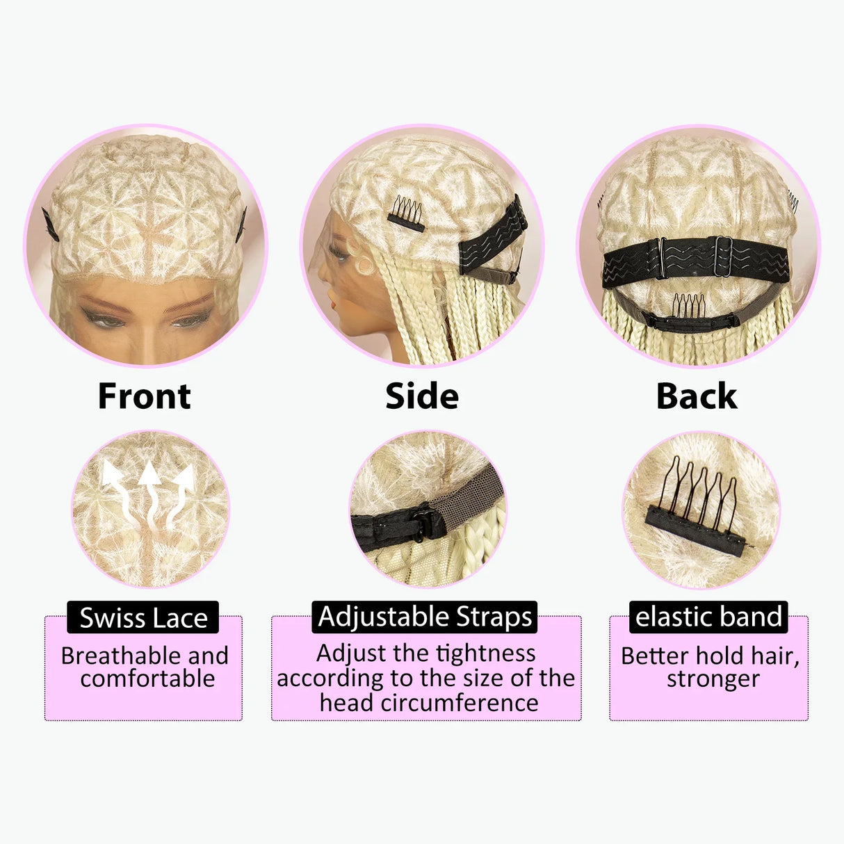 Boho Box Braided Wig with Curly Hair | Goddess Locs Accents | Full Lace Brown Braids Wig | Bohemian Box Braid Wig