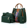 4 Pcs Luxury Handbag Set | Large Capacity Tote Bag, Fashion Shoulder Bag, Wallet & Card Case for Women (Patchwork)