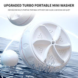 Mini lavadora portátil turbo de alta potencia de 60 W, lavadora ultrasónica para apartamentos, camping, viajes, ropa interior, calcetines, USB
