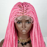 36" Water Wave Braided Wig | Lace Front | Baby Hair | Long Braids
