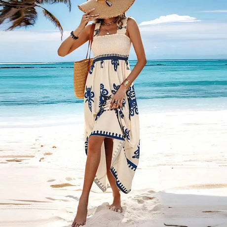 Summer Holiday Dress Women Casual Sleeveless A-Line Party Long Dress Boho Casual Sleeveless Party Dress 2024 - Lootquake
