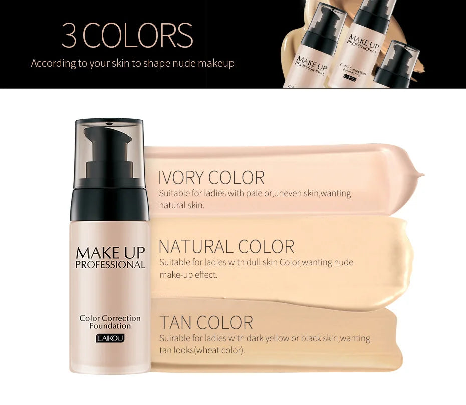 Base de maquillaje líquida profesional para rostro, cobertura total, corrector, hidratante, control de grasa, base de maquillaje, iluminador, maquillaje facial.