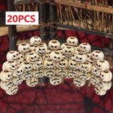 20 creative Halloween white pumpkins, outdoor garden bonsai decoration filled with pumpkin ornaments, home micro landscape decor