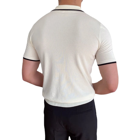 Men's Polo Shirt Elbow-Sleeved T-shirt Fashion Polo Collar Slim-Fit Men Clothing Woolen Sports Polo Tee Shirt Man Golf Shirt EUR - Lootquake