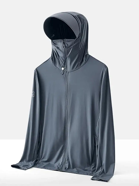 Summer UPF 100+ UV Proof Skin Coats Men Breathable Light Thin Cool Nylon Sun Protection Hooded Windbreaker Casual Jackets 8XL - Lootquake