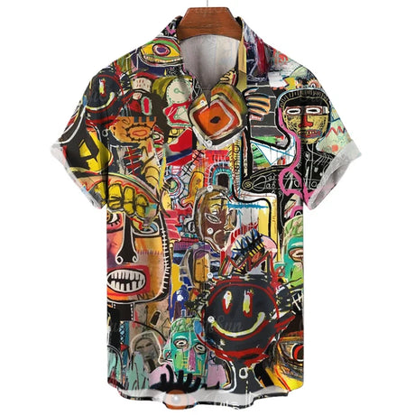Hawaiian Three-Dimensional Eye Fashion Shirts For Men 3d Print Casual Short Sleeved Summer Tops Funny Clothes For Man Clothing - Lootquake