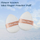 Flower Knows Mini houppette à poudre pour les yeux et les coins, éponge super douce en coton, mélange de fond de teint, lot de 2 pièces