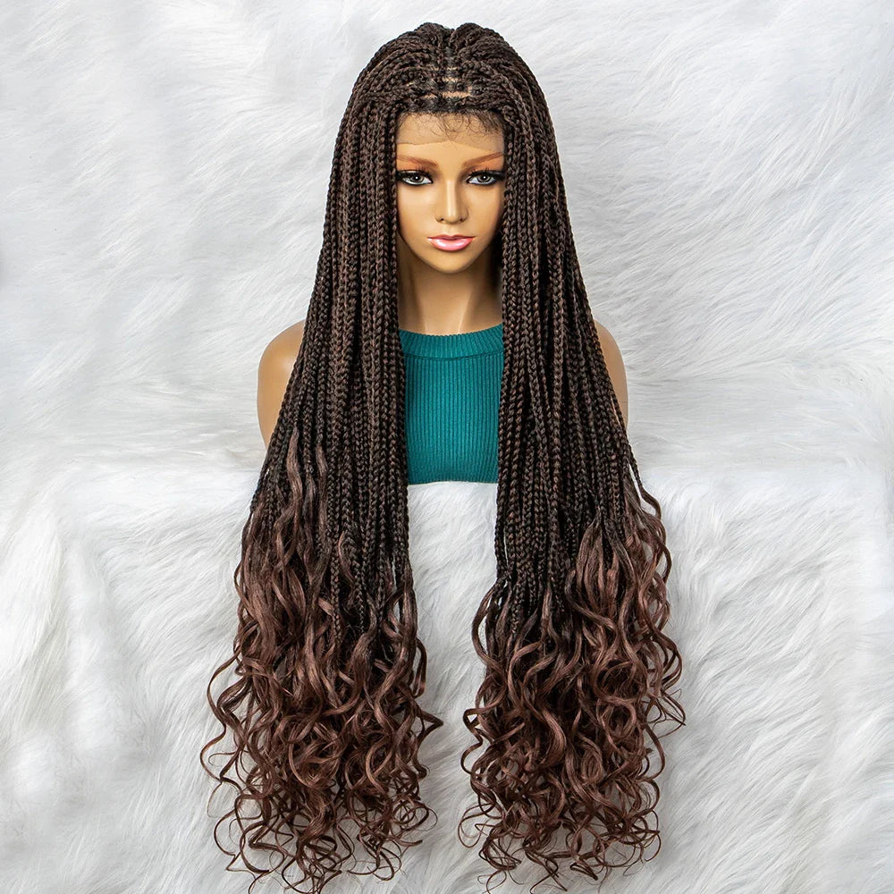 Bohemian Box Braids with Curly Ends | Pre-looped Crochet Hair