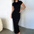 Solid Black White Skinny Long Dress Women's Summer Fashion Plain Bodycon Maxi Tshirt Dress Ladies Simple Casual Slim Dresses - Lootquake