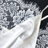 Women Sleepwear Satin Sexy Lace Pajamas Set Female Elegant Sleeveless Top And Shorts Nightgowns Bathing Suit Underwear Canisa - Lootquake