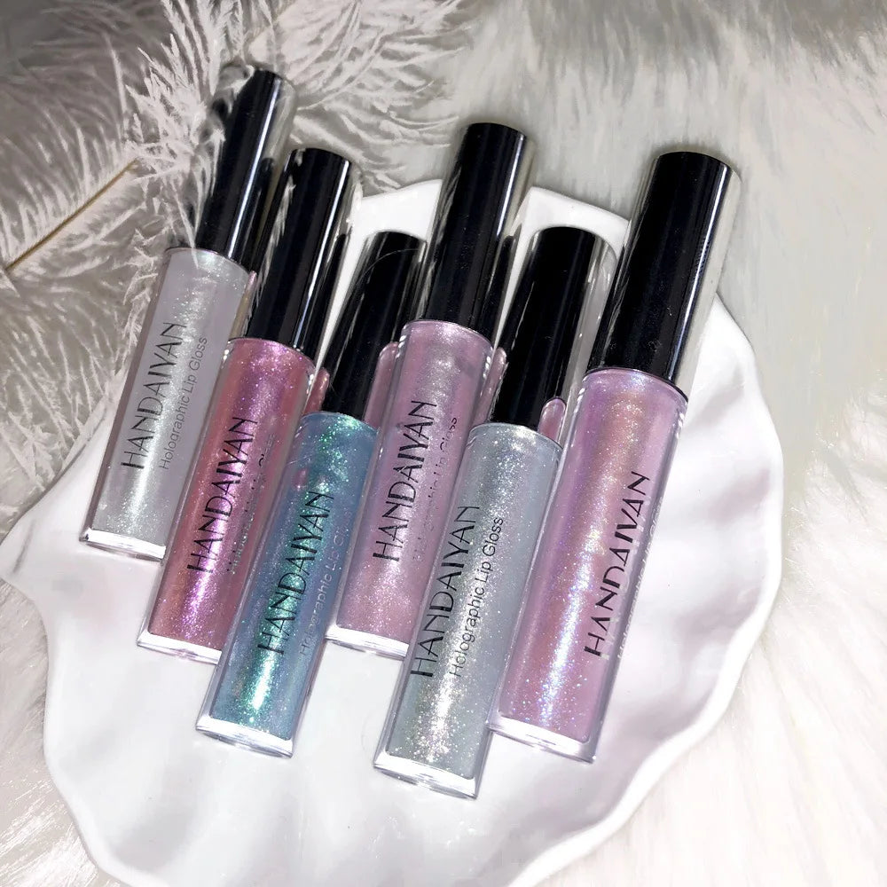 HANDAIYAN Best Seller Glitter Lip Gloss 6colors Moisturizing Mermaid Lip Glaze Waterproof Long Lasting Liquid Lip Stick