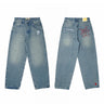 Streetwear Jeans Y2K Men Women Clothes Harajuku Hip Hop Letter Embroidered Vintage Blue Baggy Jeans High Waist Wide Leg Trousers - Lootquake