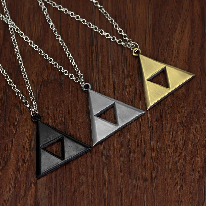 Breath of the Wild Vintage Necklace for Men Women LoZ Game Triforce Triangle Amulet Choker Necklace Cosplay Party Jewelry Gifts - Lootquake
