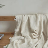 Maillard Cotton Blankets Four Layers Of Gauze Sofa Cover Blanket With Tassel AB Side Office Nap Decorative Bed Muslin Blanket