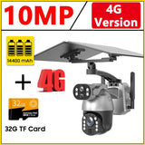 10MP 50x Zoom Dual Lens 4G SIM Solar Camera WIFI Outdoor Surveillance PTZ Human Detection Recording Security Night Vision Camera