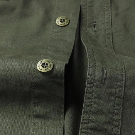 Mens Katoen Militaire Shirts Mannen Lange Mouwen Casual Dress Shirt Mannelijke Cargo Werk Shirts Heren Werken Shirts - Lootquake