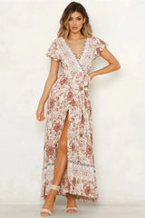 Vestido largo sexy con estampado de vacaciones de verano 2024 para mujer