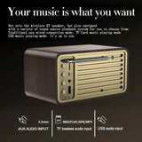 Enceinte Bluetooth nostalgique, son Bluetooth, enceinte classique rétro, radio rétro, sans fil, Bluetooth 5.0, caisson de basses portable en bois