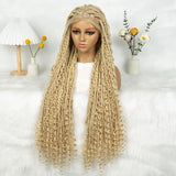 Blonde Bohemian Knotless Box Braids Wig | Transparent HD Full Lace