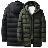 7xl Plus Size Padded Parkas Men Thick Warm Coats Solid Warm Cotton Long Coats Windbreaker Winter Outerwear 6xl Thermal Jacket - Lootquake