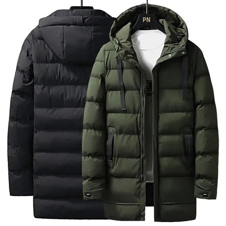 7xl Plus Size Padded Parkas Men Thick Warm Coats Solid Warm Cotton Long Coats Windbreaker Winter Outerwear 6xl Thermal Jacket - Lootquake