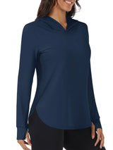 TACVASEN UPF 80+ Quick Dry Hooded Long Sleeve Sun UV Protection T-Shirts
