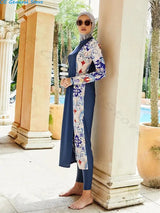 Burkini Muslim Swimwear 2023 Swimming Suit For Women Modest Swimsuit Islamic Clothing Sets Fashion Long Dress Turban Full Cover - Lootquake