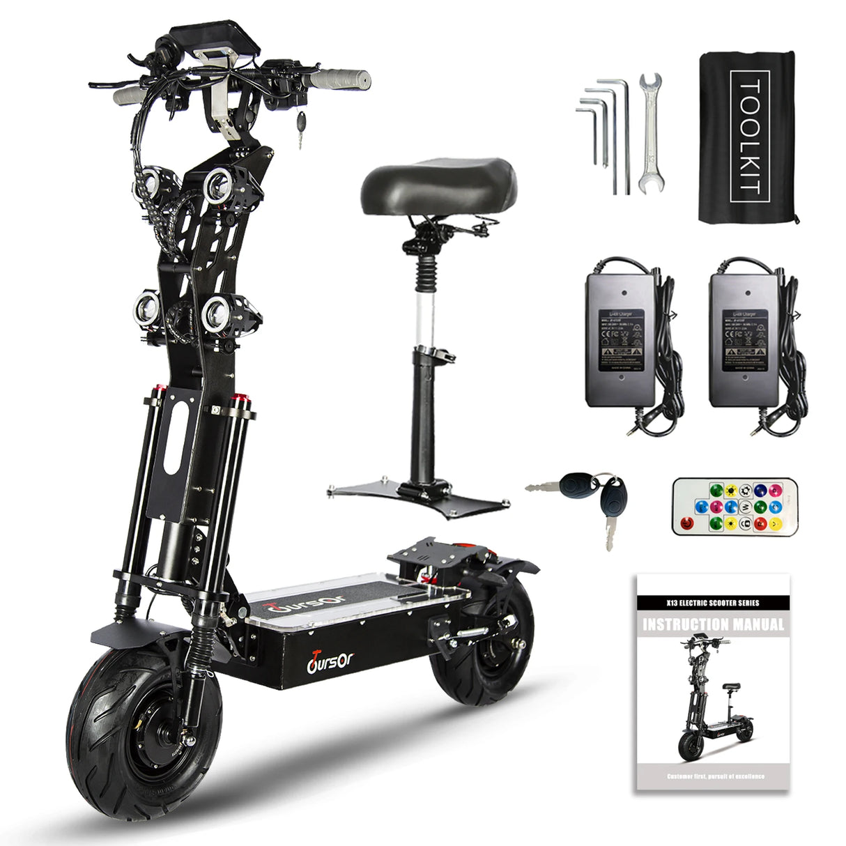 Trottinette électrique pliable X13 pouces 10 000 W, double moteur, batterie 72 V, 40 Ah, 60 V, 50 Ah, vitesse maximale 120 km/h, autonomie 120 km, écran LCD
