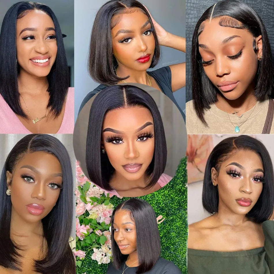 12A Bone Straight Bob Wig | Ready to Go | Glueless | Lace Frontal & Closure Options | Brazilian Remy Human Hair