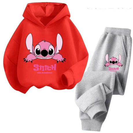 Children Hoodies Stitch Kawaii Fashion Pullover Sweatshirt Anime Trucksuit Manga Cartoons Girls Boy Kids Autumn Casual Clothes - Lootquake