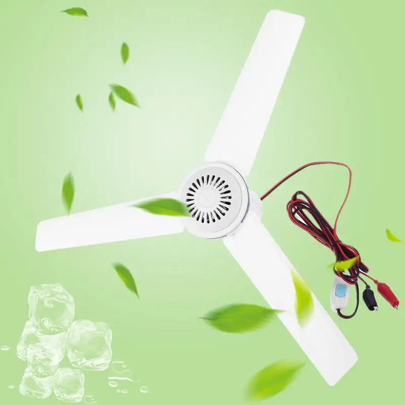 12V 24V Household Mute Ceiling Canopy Fan Hanging Camping Tent Hanger Fan for Outdoor Hiking Barbecue Home Dormitory Bed - Lootquake