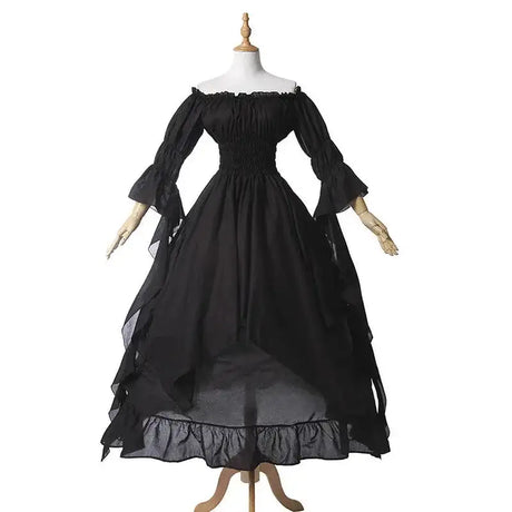White Victorian Medieval Renaissance Long Dress Plus Size Women Cosplay Halloween Costume Princess Gown Vintage Gothic Dresses - Lootquake