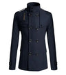 Men Slim Fit Woolen Coats Solid Color Male Casual Long Sleeve Outerwear Autumn Winter Double Breasted Mid Length Windbreaker - Lootquake