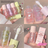 Fruity Crystal Jelly Lip Oil Hydrating Plumping Lip Coat for Lipstick Clear Lip Plumper Serum Tint Lips Care Makeup Cosmetic