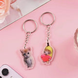 Funny Banana Cat Key Chain Creative Acrylic Happy Cats Schoolbag Pendant Bag Accessories DIY Mobile phone Lanyard Student Gift - Lootquake