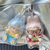 Housse de protection transparente Labubu pour jouets en peluche, sac de présentation pour poupées Labubu I II, mini boîte de rangement portable