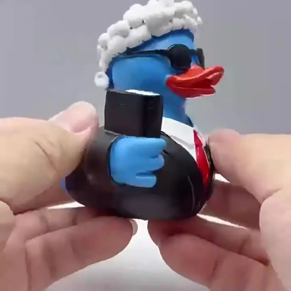 Estatua de pato de resina artesanal, adorno de dibujos animados, escultura creativa de animales, lindas miniaturas impermeables, figurita de gabinete