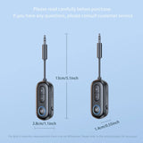 Receptor y transmisor de audio Bluetooth 5.3 con conector auxiliar de 3,5 mm para avión, adaptador USB inalámbrico para TV, PC, auriculares, kit de coche y altavoz.