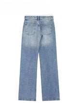 High-waisted Wide-leg Casual Jeans Basic Style Slimming Simple Design Zr Shopping Mall Similar Style Slim Fit For All Seasons - Lootquake