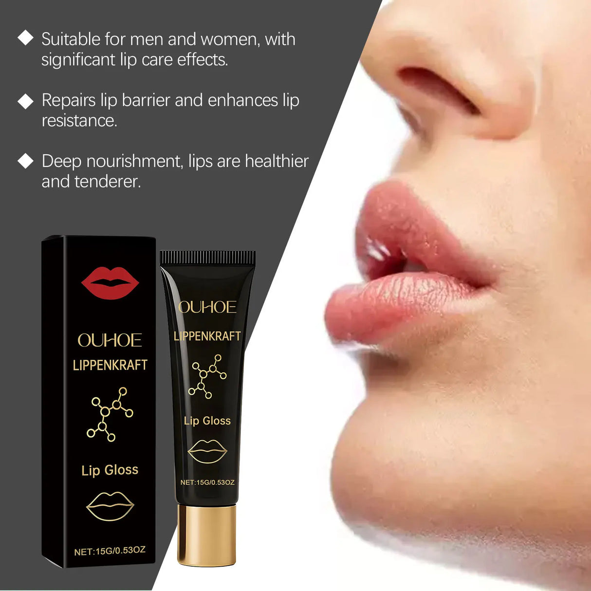 Moisturizing Lip Gloss Transparent Long Lasting Reduce Fine Line Anti Dry Hydrating Glaze Plumper Soft Lipstick Lips Beauty Care