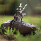 Flower Fairy Sculpture Garden Landscaping Yard Art Ornament Resin Turek Sitting Statue Outdoor Angel Figurines Craft Decoration