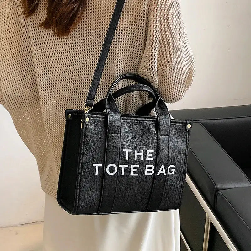 The Tote Bag For Women Crossbody Female Handbag New Solid Words Lette Leisure Large Bag,Luxury Fashion Bag,designer Bag for PU - Lootquake
